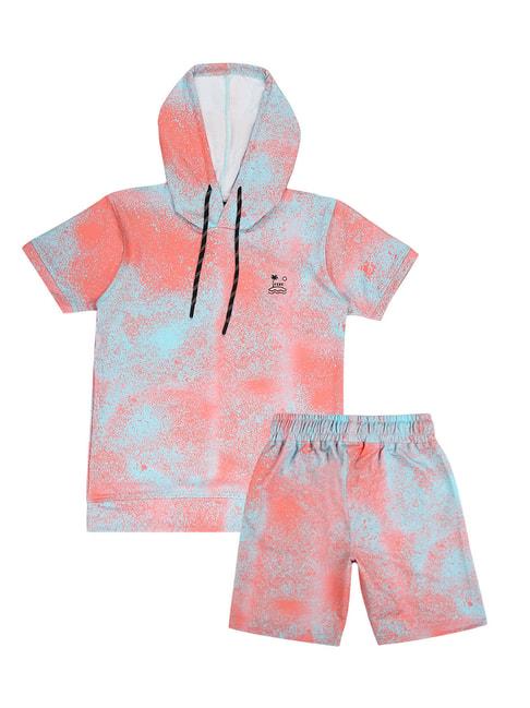 cavio-kids-blue-&-pink-printed-hoodie-with-shorts