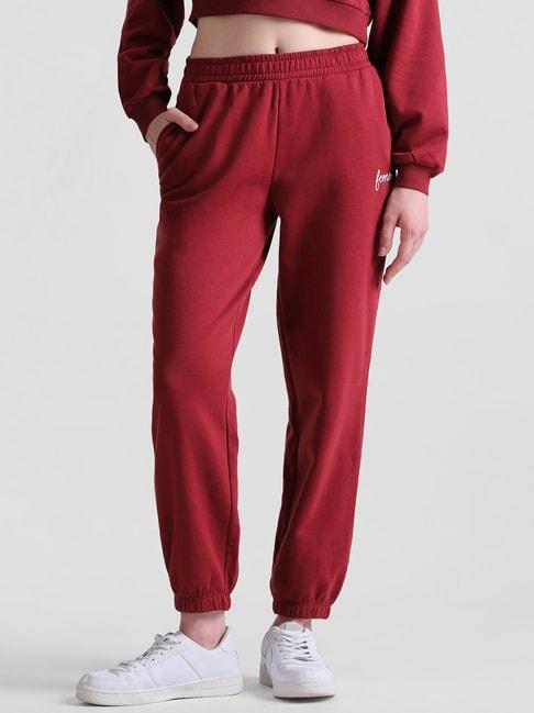 only-maroon-regular-fit-high-rise-joggers