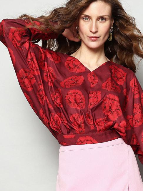 vero-moda-red-floral-print-top