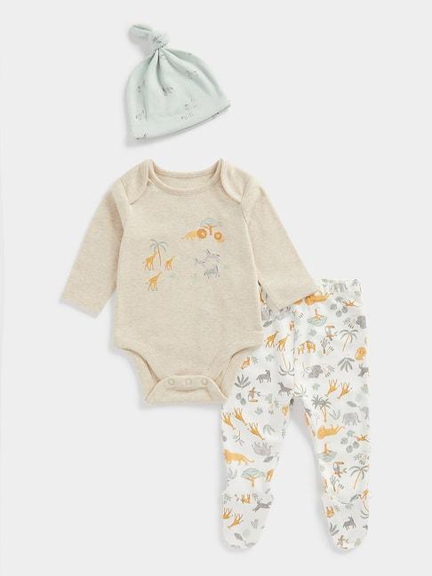 mothercare-kids-multicolor-printed-full-sleeves-bodysuit,-legging-with-beanie