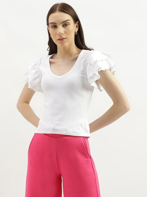 united-colors-of-benetton-white-regular-fit-top