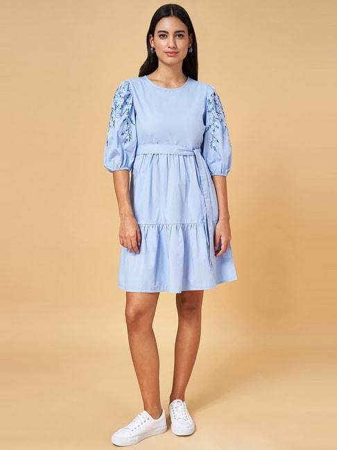 honey-by-pantaloons-blue-cotton-embroidered-a-line-dress