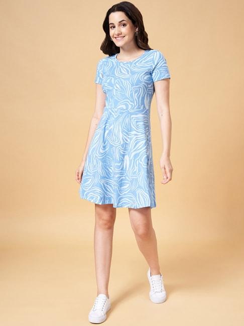 honey-by-pantaloons-blue-printed-a-line-dress