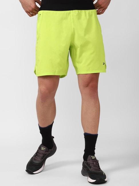 reebok-neon-yellow-regular-fit-sports-shorts