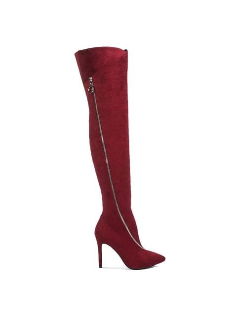 rag-&-co-women's-burgundy-stiletto-booties