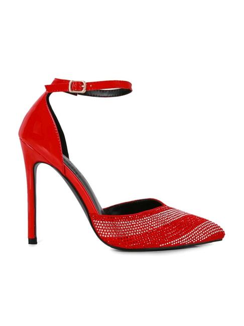 rag-&-co-women's-red-ankle-strap-stilettos
