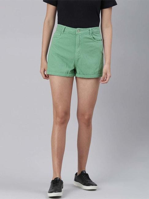 london-rag-green-cotton-shorts