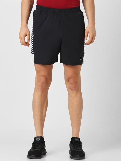 van-heusen-flex-black-regular-fit-printed-shorts