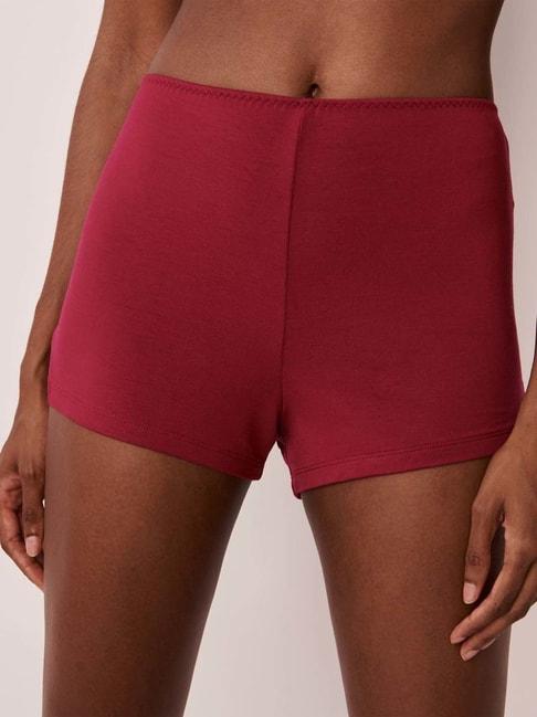 la-vie-en-rose-maroon-lace-work-shorts
