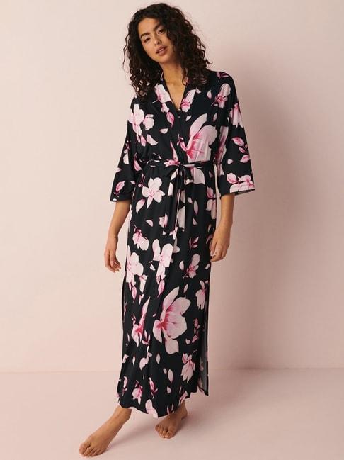 la-vie-en-rose-black-printed-robe