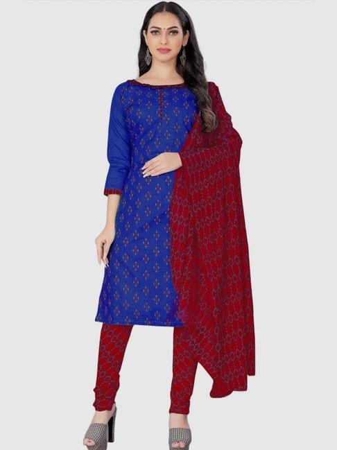apnisha-blue-&-maroon-cotton-printed-unstitched-dress-material