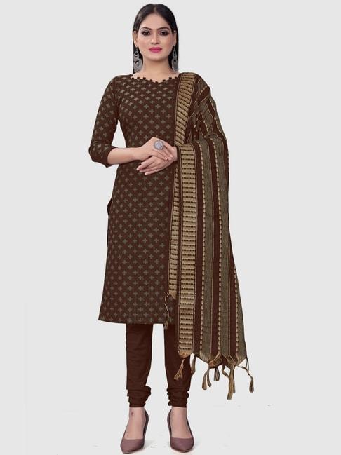 apnisha-brown-cotton-printed-unstitched-dress-material