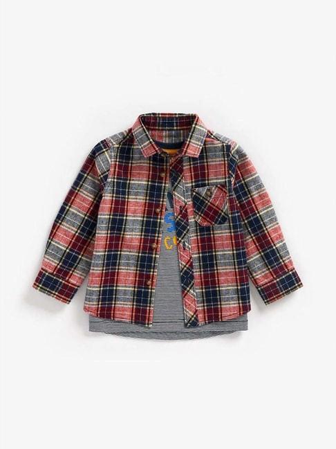mothercare-kids-multicolor-cotton-chequered-full-sleeves-shirt-set