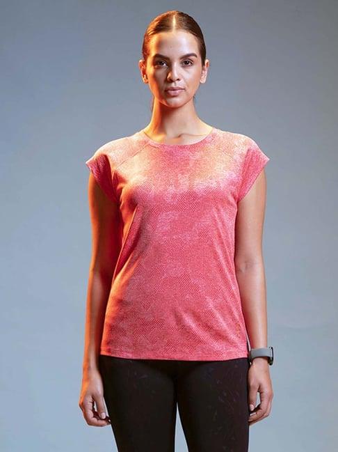 lyra-pink-self-pattern-sports-t-shirt