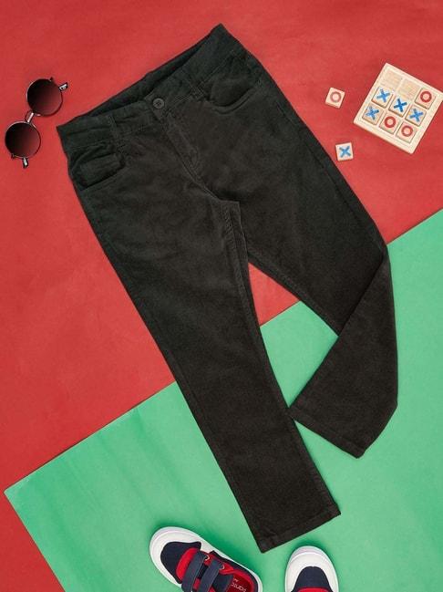 pantaloons-junior-olive-regular-fit-trousers