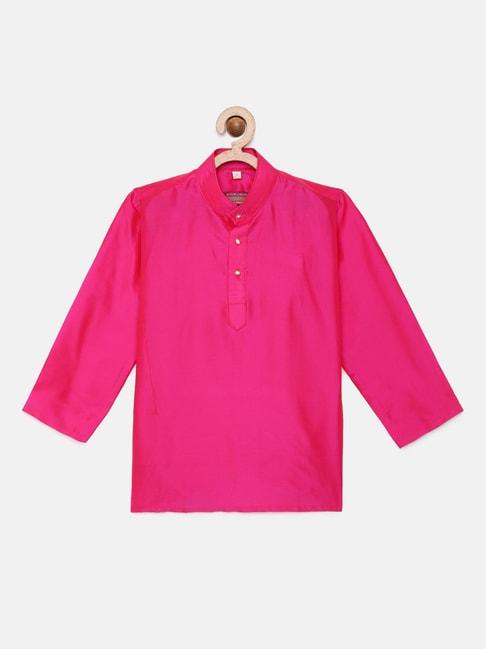 thangamagan-kids-pink-solid-full-sleeves-kurta