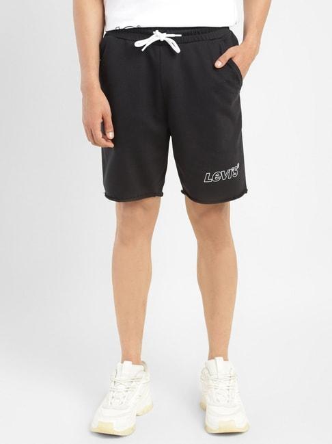 levi's-black-cotton-straight-fit-shorts