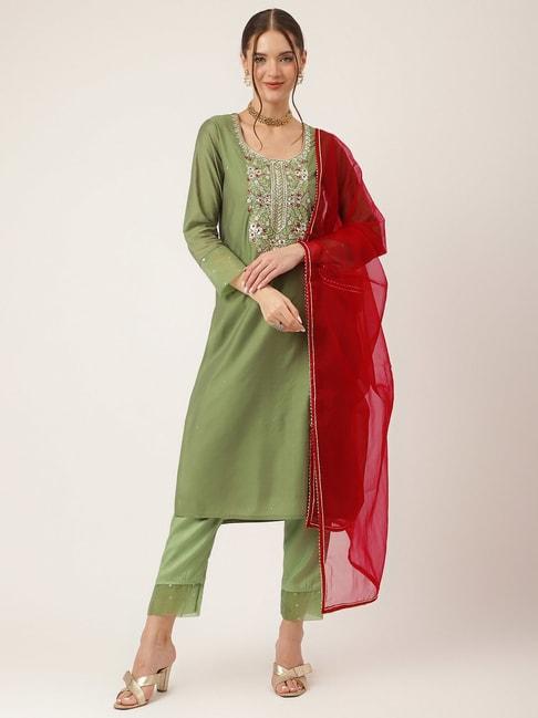 divena-green-embroidered-kurta-with-pant-&-dupatta