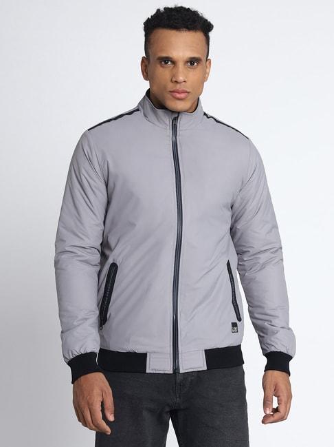 lee-grey-regular-fit-mock-collar-jacket