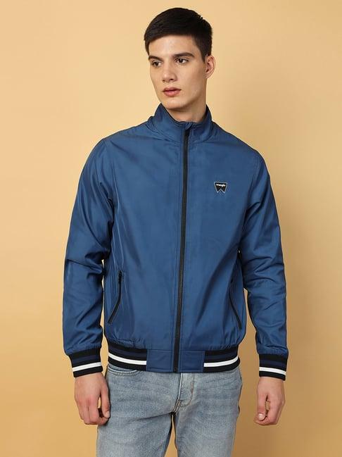 wrangler-dark-blue-regular-fit-high-neck-jacket