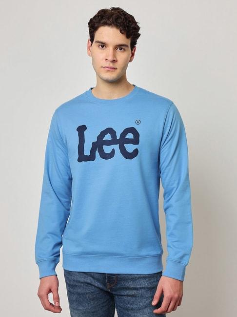 lee-blue-slim-fit-logo-print-round-neck-sweatshirt