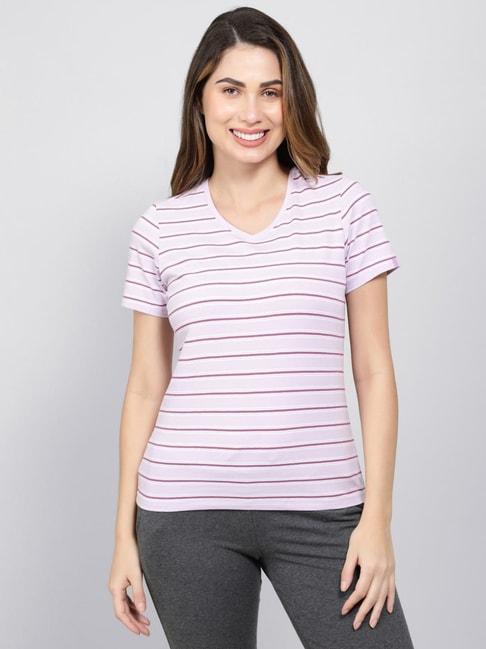 jockey-lilac-cotton-striped-sports-t-shirt