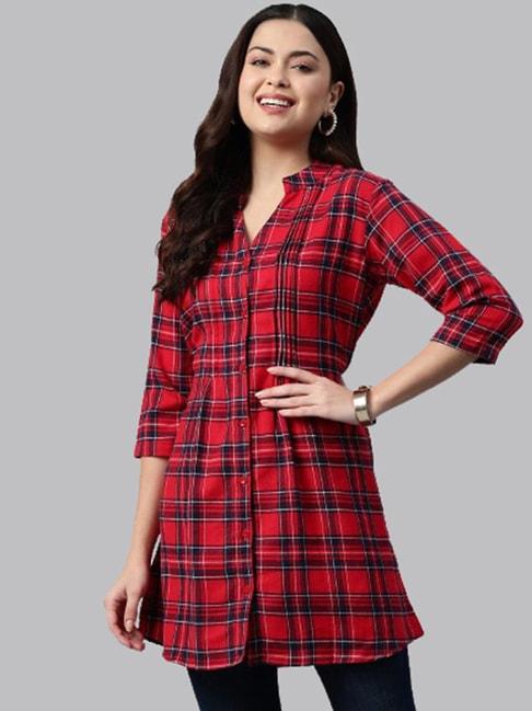 one-femme-red-&-blue-check-tunic