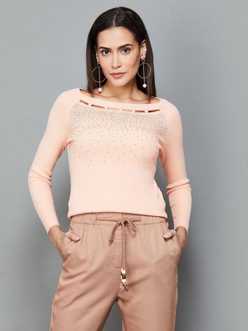 code-by-lifestyle-peach-embellished-top