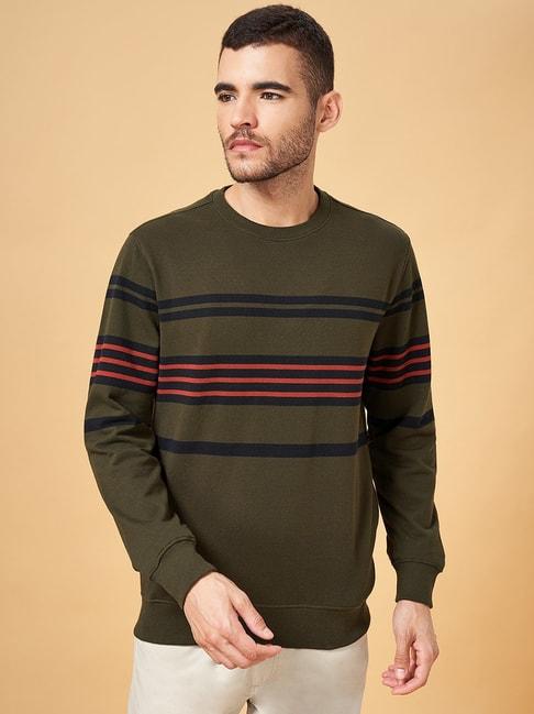 urban-ranger-by-pantaloons-olive-green-regular-fit-striped-sweatshirt