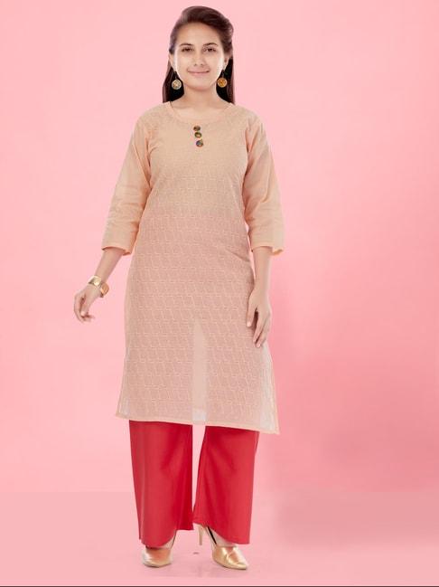 aarika-kids-girls-peach-colour-cotton-embroidery-kurti