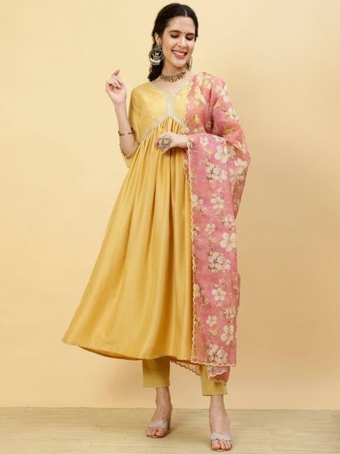 jaipur-kurti-yellow-embroidered-kurta-with-dupatta