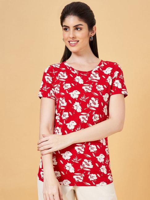 honey-by-pantaloons-red-cotton-printed-t-shirt