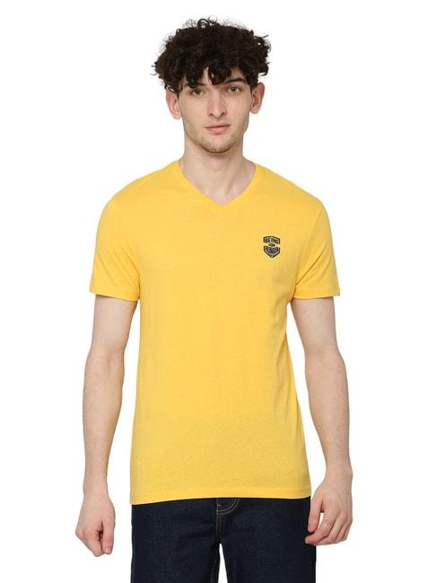 being-human-yellow-regular-fit-logo-print-v-neck-t-shirt