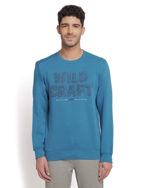 wildcraft-light-teal-regular-fit-embroidered-sweatshirt