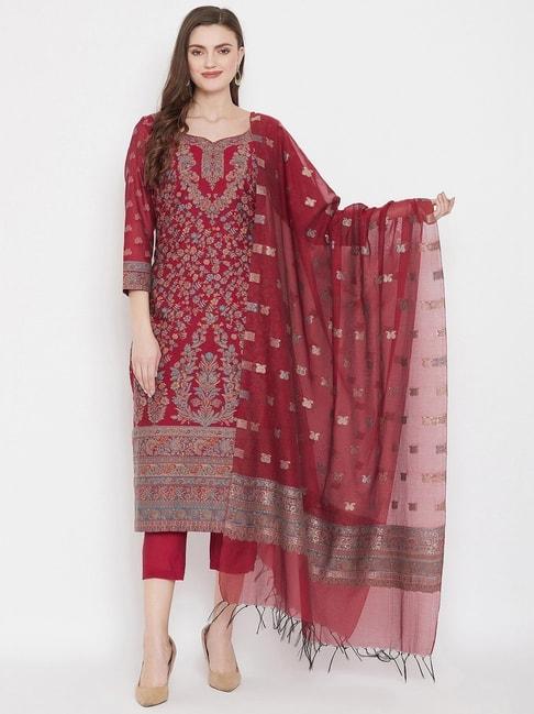 safaa-maroon-woven-pattern-unstitched-dress-material