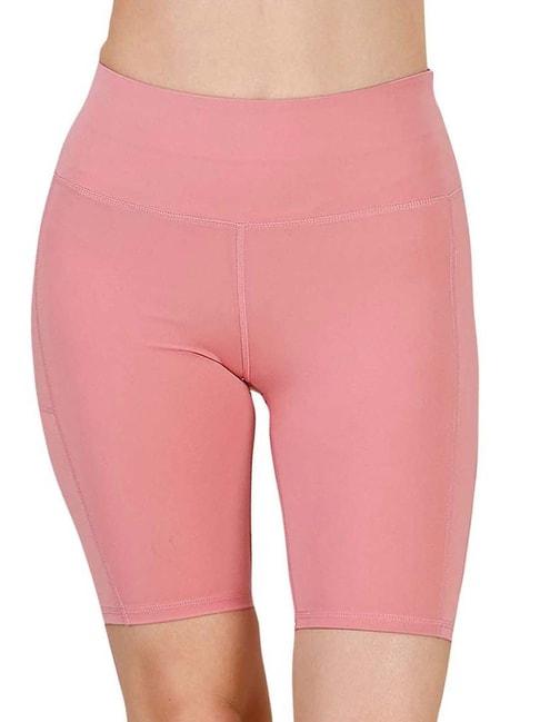 soie-pink-high-rise-sports-shorts