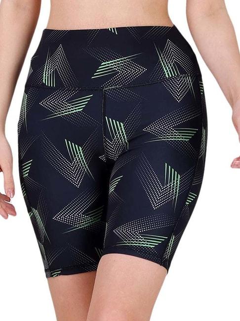 soie-black-printed-high-rise-sports-shorts