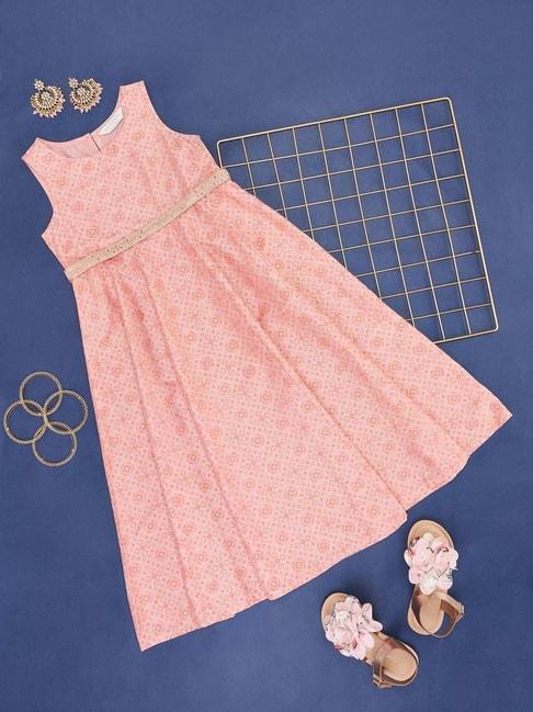 akkriti-by-pantaloons-kids-peach-printed-dress