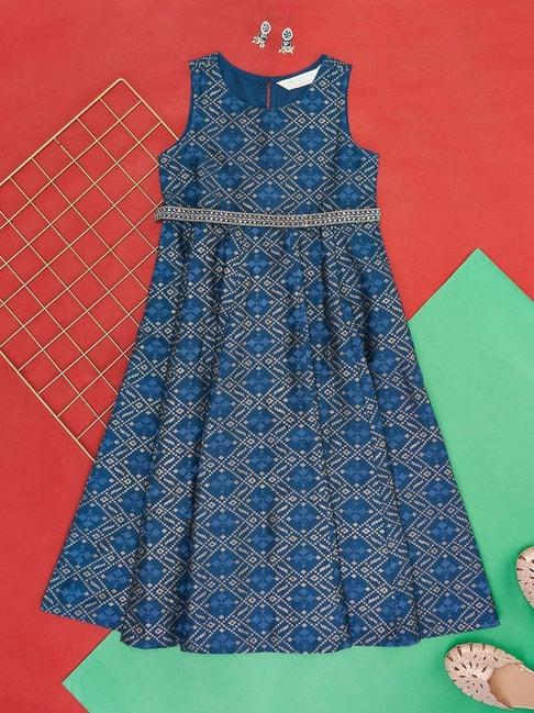 akkriti-by-pantaloons-kids-blue-printed-dress