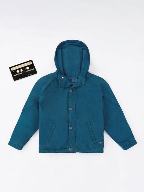 ed-a-mamma-kids-teal-solid-full-sleeves-hooded-jacket