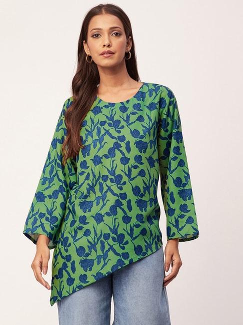 moomaya-green-floral-print-tunic