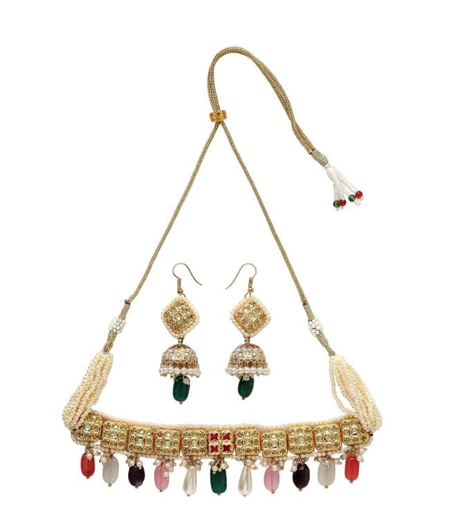 dugri-styles-green-&-white-necklace-with-earring-jewellery-set-with-kundan-&-pearls