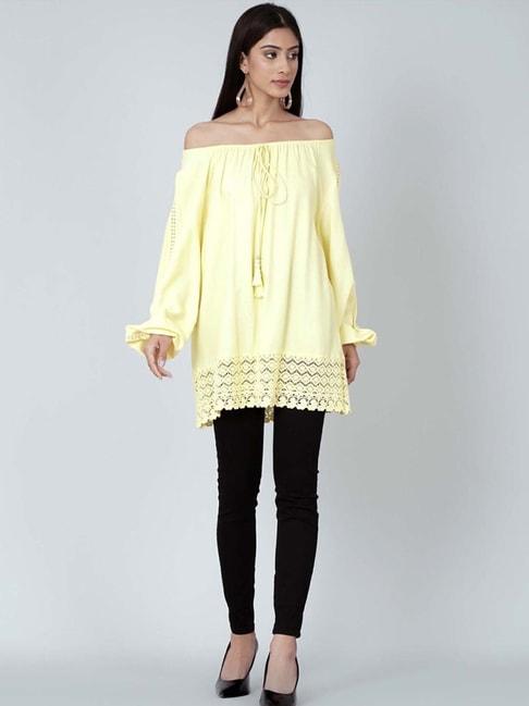 first-resort-by-ramola-bachchan-yellow-lace-peasant-top