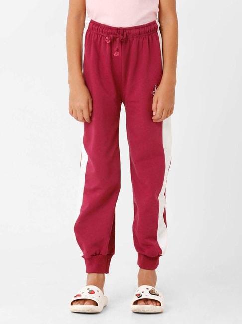 kate-&-oscar-kids-red-&-white-cotton-embroidered-trackpants