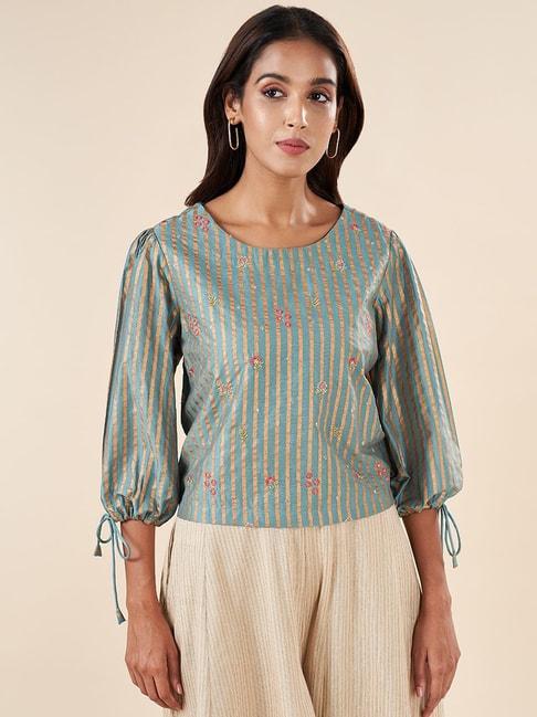 akkriti-by-pantaloons-green-embroidered-top
