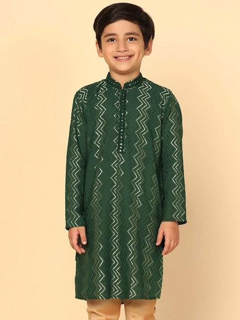 kisah-kids-green-embroidered-full-sleeves-kurta