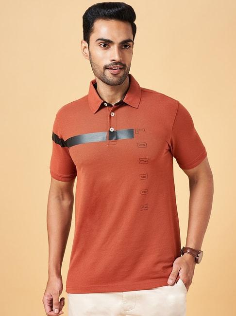 byford-by-pantaloons-rust-slim-fit-printed-polo-t-shirt
