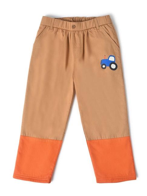 miarcus-kids-light-brown-&-orange-color-block-trousers
