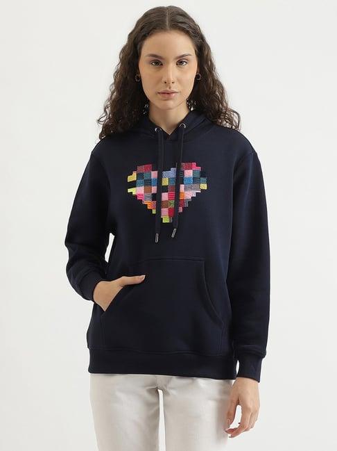 united-colors-of-benetton-navy-embroidered-hoodie