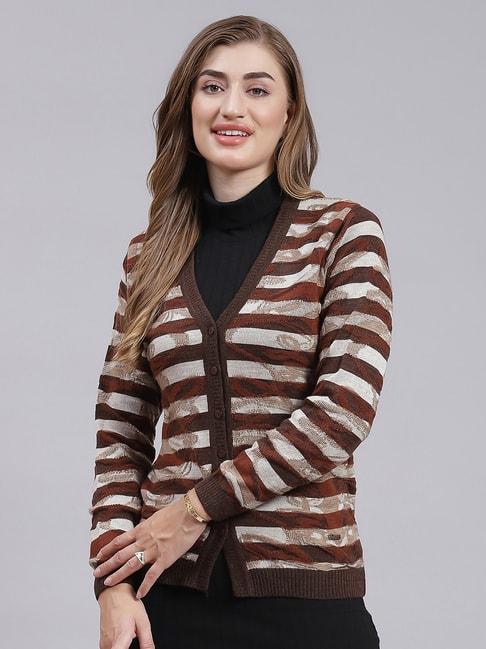 monte-carlo-dark-brown-striped-cardigan